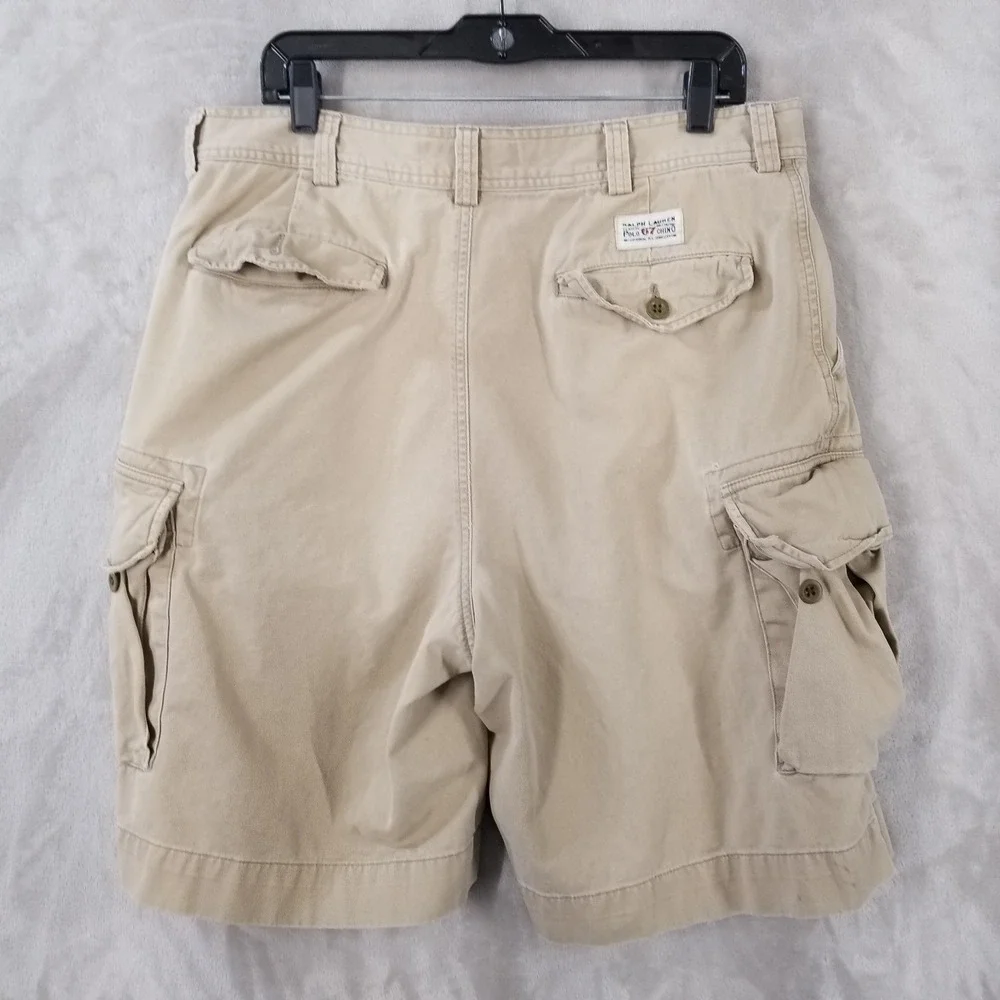 Vintage Polo Ralph Lauren Cargo Shorts Mens 35 Y2K Chino Utility Skater Workwear